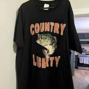 Country Liberty Black Graphic T-Shirt